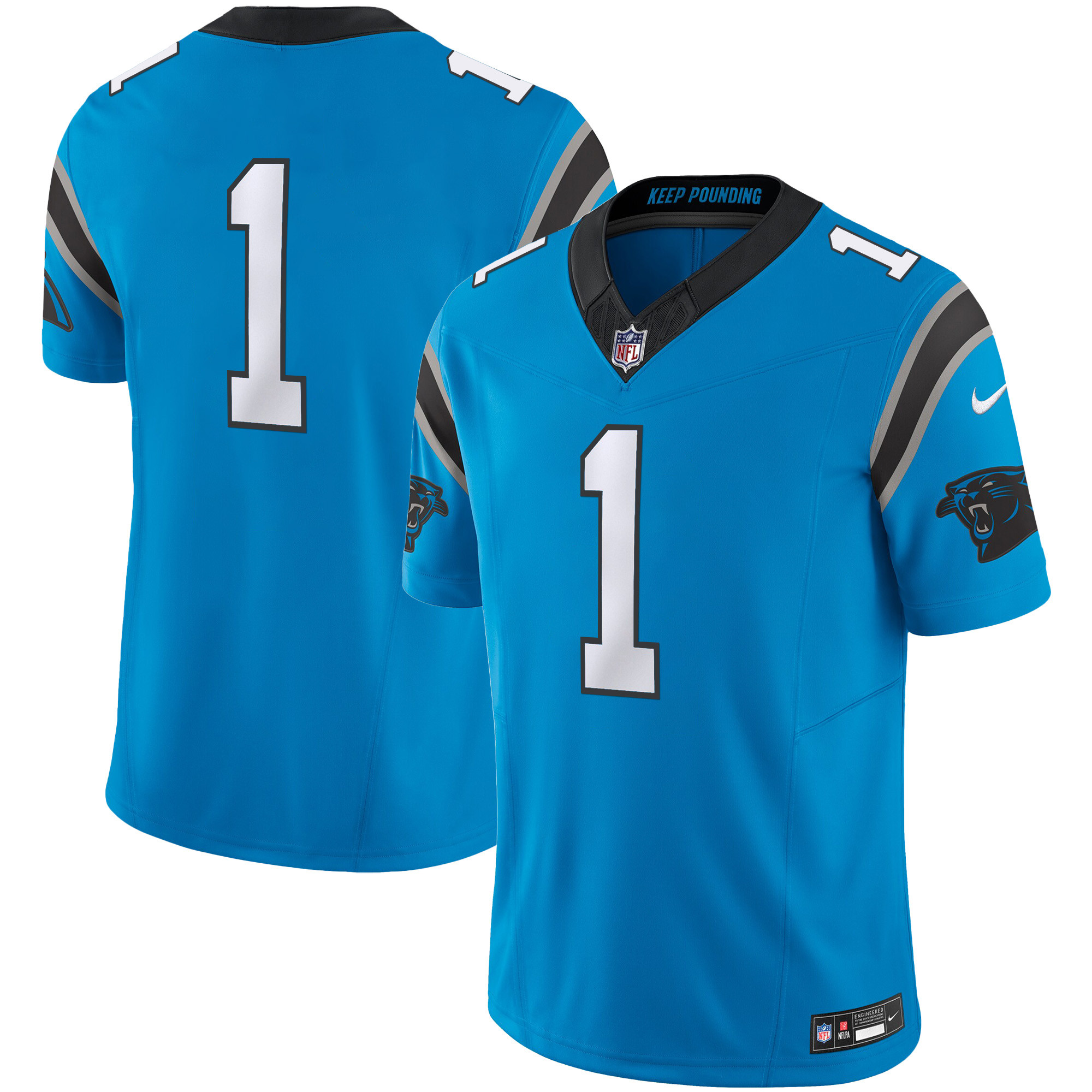 Carolina Panthers #1 Team Vapor Limited Jersey - All Stitched - Blue