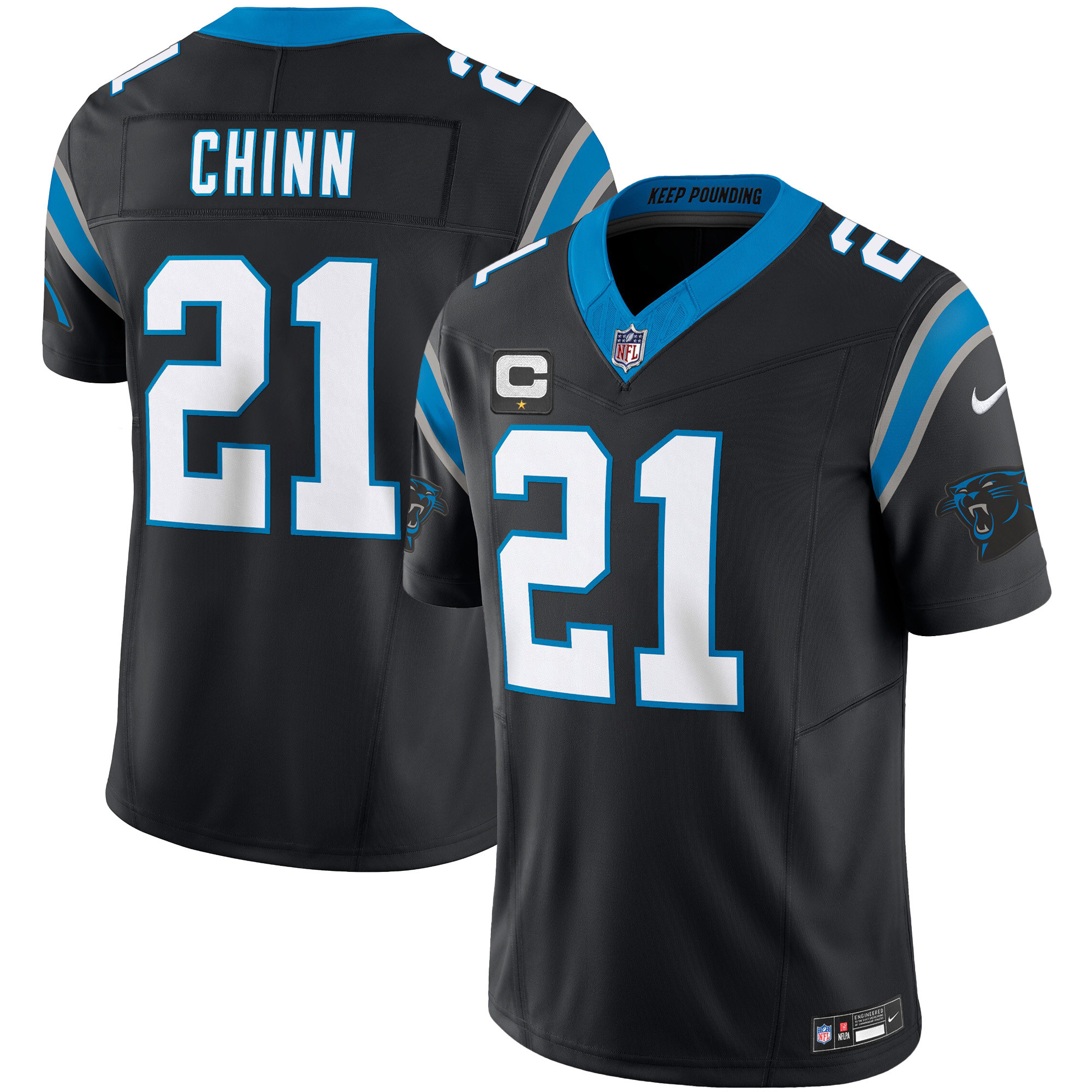 Carolina Panthers Jeremy Chinn Vapor Limited Jersey - All Stitched - Black