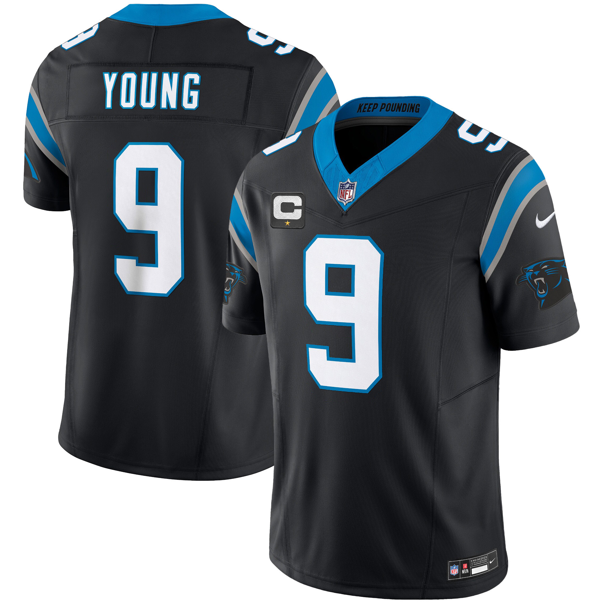 Carolina Panthers Bryce Young Vapor Limited Jersey - All Stitched - Black