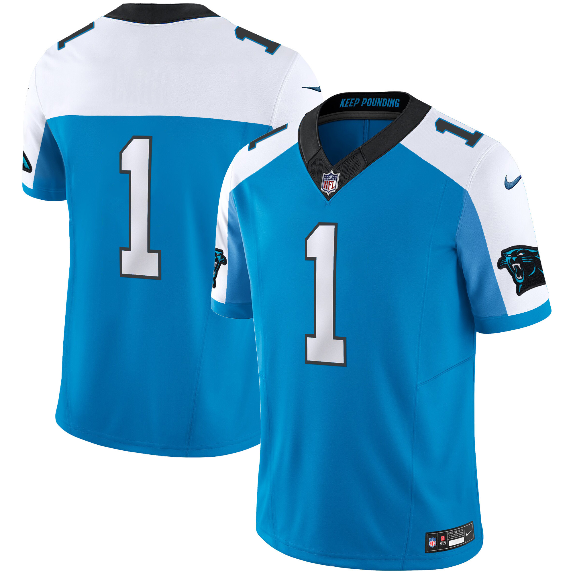 Carolina Panthers #1 Team Vapor Limited Jersey - All Stitched - Blue Alternate