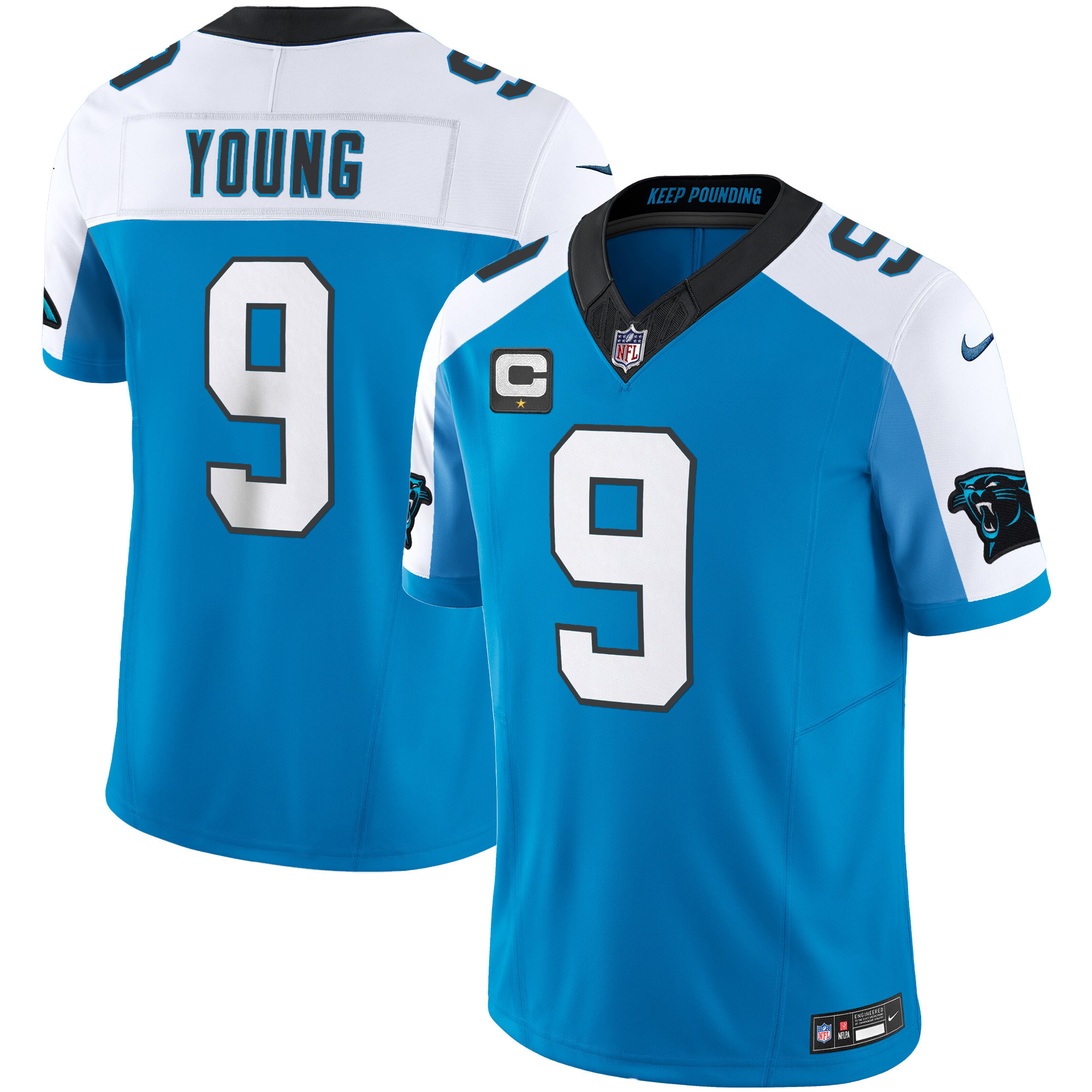 Carolina Panthers Bryce Young Vapor Limited Jersey - All Stitched - Blue Alternate