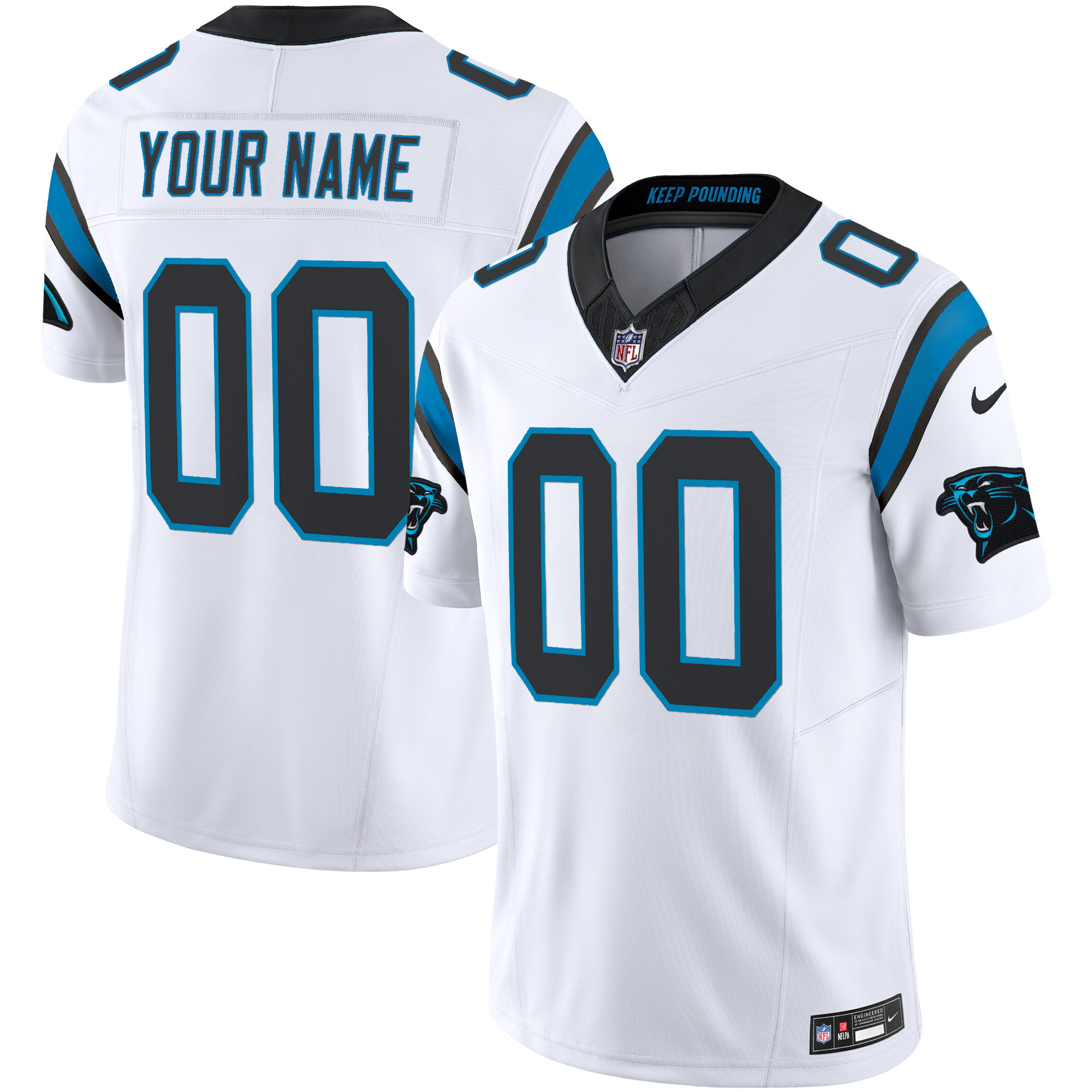 Carolina Panthers Vapor Limited Cusotm Jersey - All Stitched - White