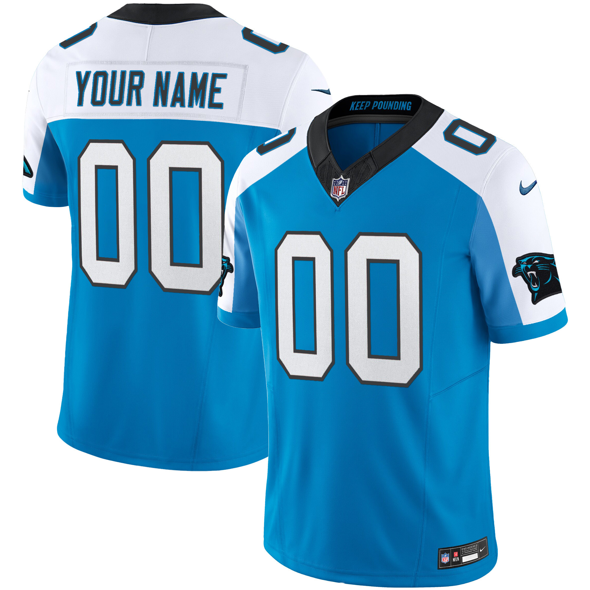 Carolina Panthers Vapor Limited Cusotm Jersey - All Stitched - Blue Alternate