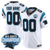 Carolina Panthers 2025 NFC South Division Champions Vapor Limited Custom Jersey - All Stitched - White
