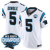 Carolina Panthers Rico Dowdle 2025 NFC South Division Champions Vapor Limited Jersey - All Stitched - White