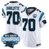 Carolina Panthers Charlotte 704 2025 NFC South Division Champions Vapor Limited Jersey - All Stitched - White