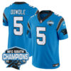 Carolina Panthers Rico Dowdle 2025 NFC South Division Champions Vapor Limited Jersey - All Stitched - Blue