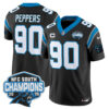 Carolina Panthers Julius Peppers 2025 NFC South Division Champions Vapor Limited Jersey - All Stitched - Black