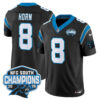 Carolina Panthers Jaycee Horn 2025 NFC South Division Champions Vapor Limited Jersey - All Stitched - Black