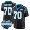 Carolina Panthers Charlotte 704 2025 NFC South Division Champions Vapor Limited Jersey - All Stitched - Black