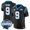Carolina Panthers Bryce Young 2025 NFC South Division Champions Vapor Limited Jersey - All Stitched - Black