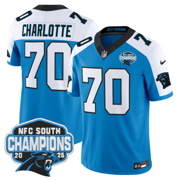 Carolina Panthers Charlotte 704 2025 NFC South Division Champions Vapor Limited Jersey - All Stitched - Blue Alternate
