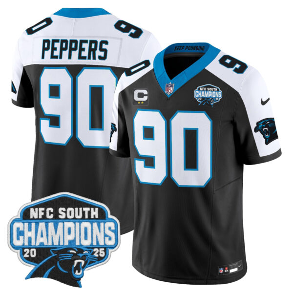 Carolina Panthers Julius Peppers 2025 NFC South Division Champions Vapor Limited Jersey - All Stitched - Black Alternate