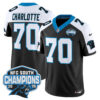 Carolina Panthers Charlotte 704 2025 NFC South Division Champions Vapor Limited Jersey - All Stitched - Black Alternate