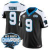 Carolina Panthers Bryce Young 2025 NFC South Division Champions Vapor Limited Jersey - All Stitched - Black Alternate
