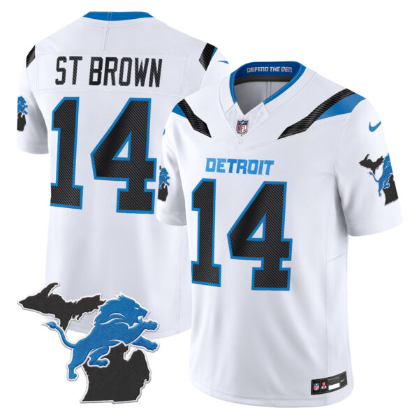 Detroit Lions St. Brown 2026 "Rivalries" Michigan Patch Vapor Limited Jersey - All Stitched - White