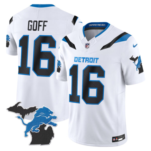 Detroit Lions Jared Goff 2026 "Rivalries" Michigan Patch Vapor Limited Jersey - All Stitched - White