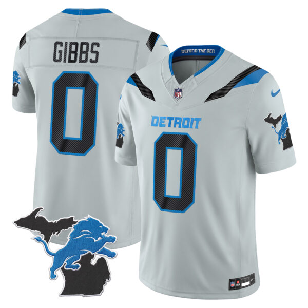 Detroit Lions Jahmyr Gibbs 2026 "Rivalries" Michigan Patch Vapor Limited Jersey - All Stitched - Gray