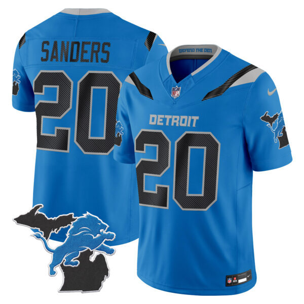 Detroit Lions Barry Sanders 2026 "Rivalries" Michigan Patch Vapor Limited Jersey - All Stitched - Blue