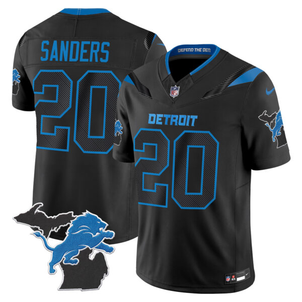 Detroit Lions Barry Sanders 2026 "Rivalries" Michigan Patch Vapor Limited Jersey - All Stitched - Black
