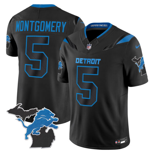 Detroit Lions David Montgomery 2026 "Rivalries" Michigan Patch Vapor Limited Jersey - All Stitched - Black