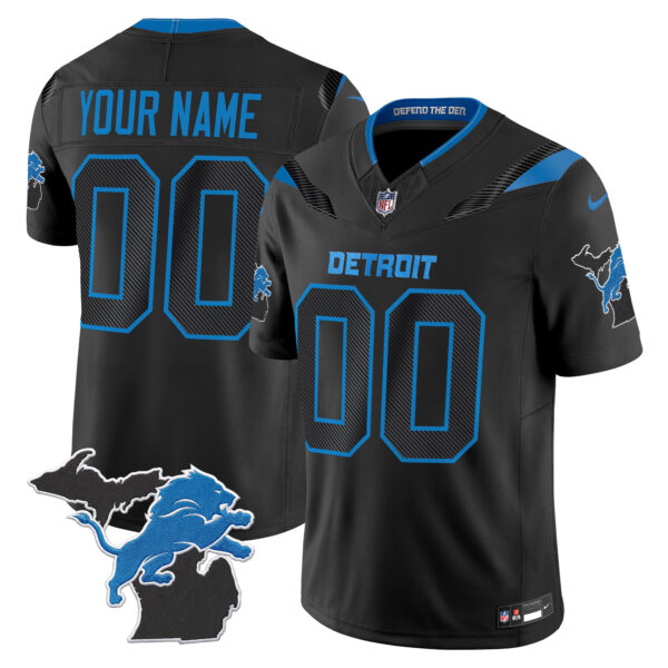 Detroit Lions 2026 "Rivalries" Michigan Patch Vapor Limited Custom Jersey - All Stitched - Black