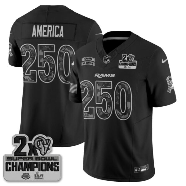 Los Angeles Rams America 2026 Salute to Service Jersey - All Stitched