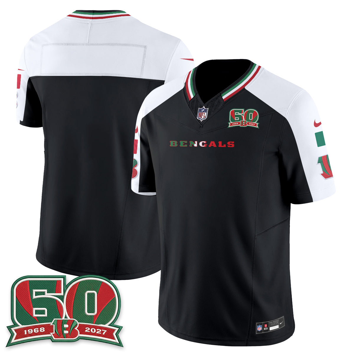 Cincinnati Bengals Team Mexico Edition Vapor Jersey - All Stitched - Alternate