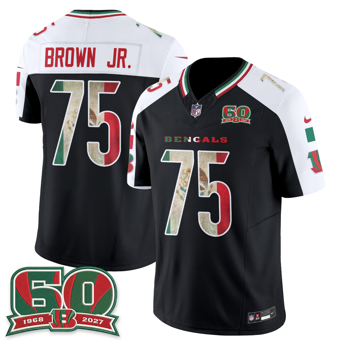 Cincinnati Bengals Orlando Brown Jr. Mexico Edition Vapor Jersey - All Stitched - Alternate