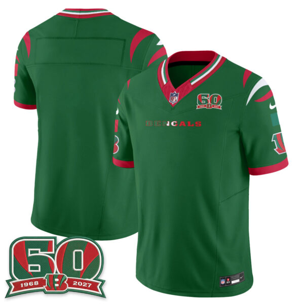 Cincinnati Bengals Team Mexico Edition Vapor Jersey - All Stitched - Green