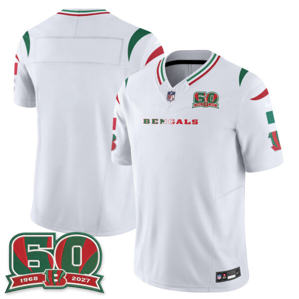 Cincinnati Bengals Team Mexico Edition Vapor Jersey - All Stitched - White