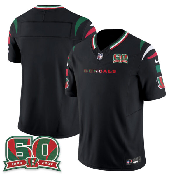 Cincinnati Bengals Team Mexico Edition Vapor Jersey - All Stitched - Black