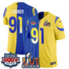 Los Angeles Rams Kobie Turner Rivalries Split Vapor Jersey - All Stitched - Yellow Royal