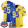 Los Angeles Rams Myles Garrett Rivalries Split Vapor Jersey - All Stitched - Yellow Royal
