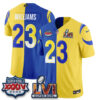 Los Angeles Rams Kyren Williams Rivalries Split Vapor Jersey - All Stitched - Yellow Royal