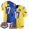Los Angeles Rams Davante Adams Rivalries Split Vapor Jersey - All Stitched - Yellow Royal