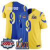 Los Angeles Rams Matthew Stafford Rivalries Split Vapor Jersey - All Stitched - Yellow Royal