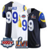 Los Angeles Rams Aaron Donald Rivalries Split Vapor Jersey - All Stitched - Rivalries White
