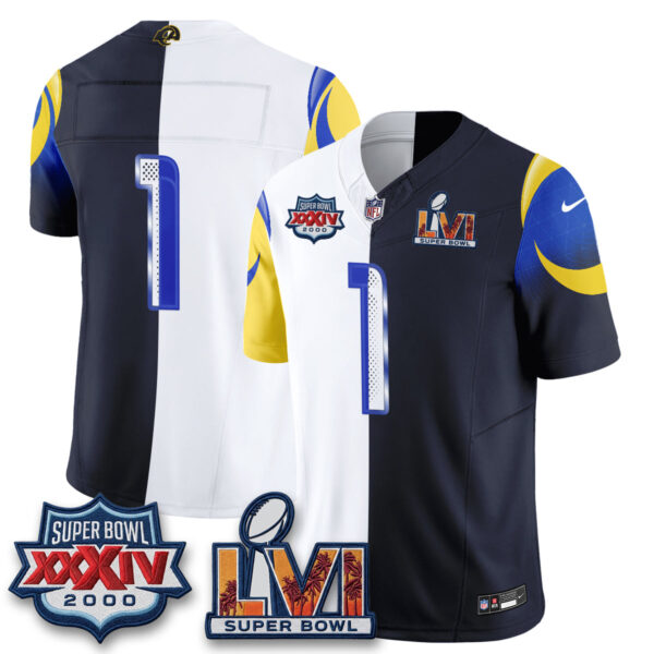Los Angeles Rams Team Rivalries Split Vapor Jersey - All Stitched - Rivalries White
