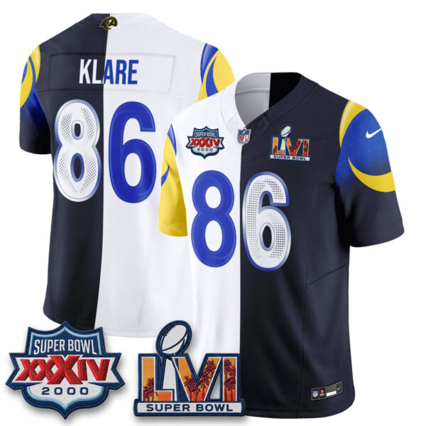 Los Angeles Rams Max Klare Rivalries Split Vapor Jersey - All Stitched - Rivalries White