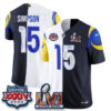 Los Angeles Rams Ty Simpson Rivalries Split Vapor Jersey - All Stitched - Rivalries White