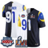 Los Angeles Rams Kobie Turner Rivalries Split Vapor Jersey - All Stitched - Rivalries White