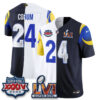 Los Angeles Rams Blake Corum Rivalries Split Vapor Jersey - All Stitched - Rivalries White
