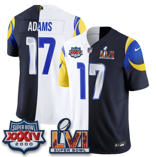 Los Angeles Rams Davante Adams Rivalries Split Vapor Jersey - All Stitched - Rivalries White