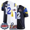 Los Angeles Rams Puka Nacua Rivalries Split Vapor Jersey - All Stitched - Rivalries White