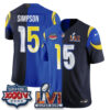 Los Angeles Rams Ty Simpson Rivalries Split Vapor Jersey - All Stitched - Rivalries Royal