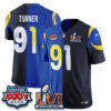 Los Angeles Rams Kobie Turner Rivalries Split Vapor Jersey - All Stitched - Rivalries Royal