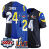 Los Angeles Rams Blake Corum Rivalries Split Vapor Jersey - All Stitched - Rivalries Royal