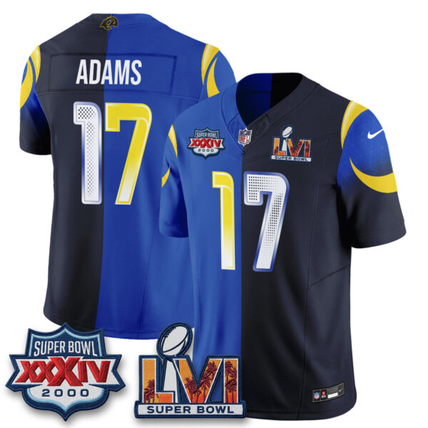 Los Angeles Rams Davante Adams Rivalries Split Vapor Jersey - All Stitched - Rivalries Royal