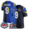 Los Angeles Rams Matthew Stafford Rivalries Split Vapor Jersey - All Stitched - Rivalries Royal